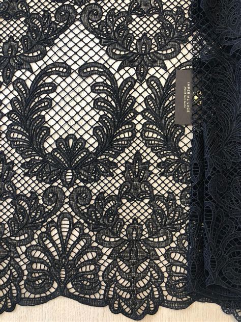 Black Lace Fabric Embroidered Lace Macrame Lace French Etsy