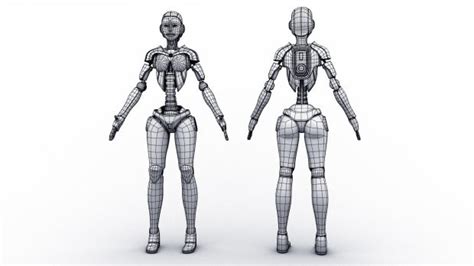 Sci Fi Female Robot Rig Free 3d Model Ma Mb Free3d