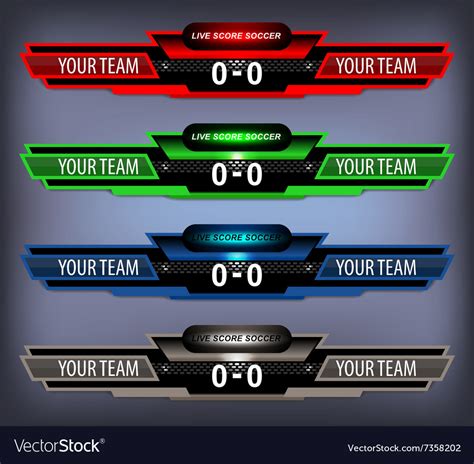 Soccer Live Scoreboard Royalty Free Vector Image