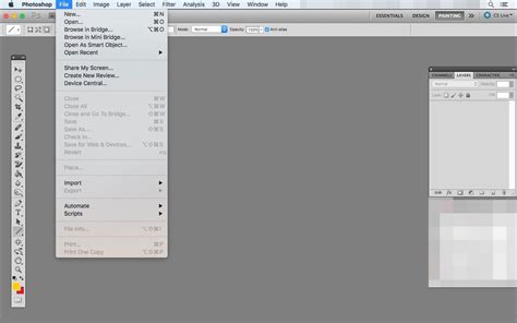 Adobe Photoshop Basics Menu Bar