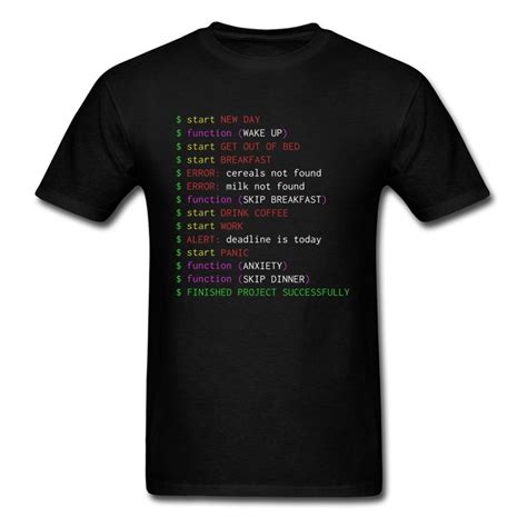 Monday Programmer T Shirt Funny Clothes Geek Chic Men Tops