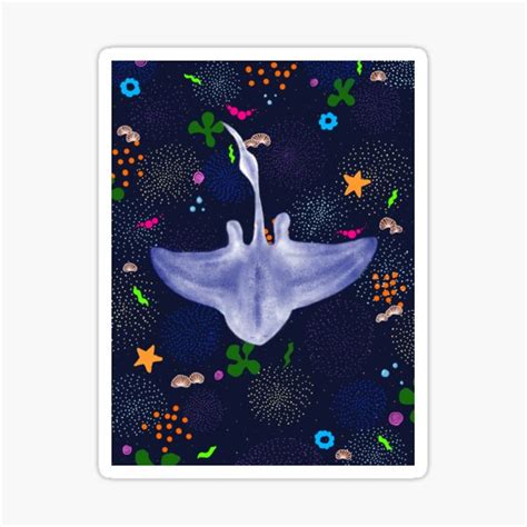 Mystic Manta Ray Under The Sea Sticker For Sale By Rileyeneal Redbubble