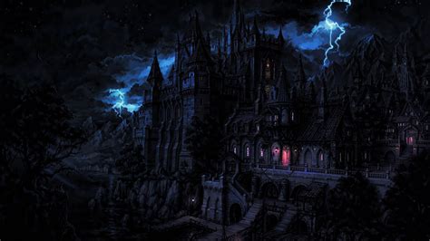 Wallpaper Gothic Fantasy Lightning Bolts Castles Fantasy 2560x1440