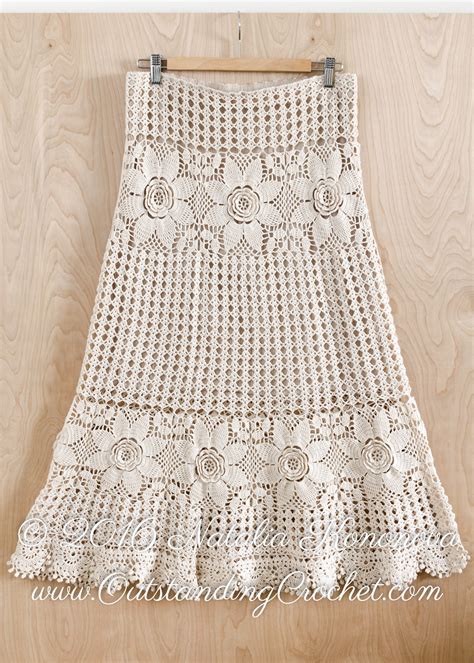 Tiered Boho Maxi Skirt Crochet Lace Pattern