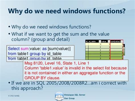 Sql Server Windowing Functions