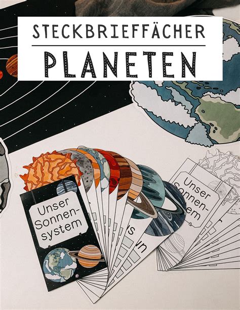 Steckbrief Fächer Planeten Sonnensystem Bastelvorlage zu den Plane