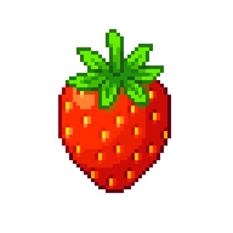 An 8 Bit Retro Styled Pixel Art Illustration Of A Strawberry 19017601 Png