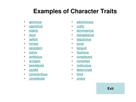 Ppt Character Traits Powerpoint Presentation Free Download Id9359957
