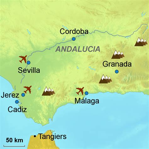 Large Detailed Map Of Andalusia With Cities And Towns Images And
