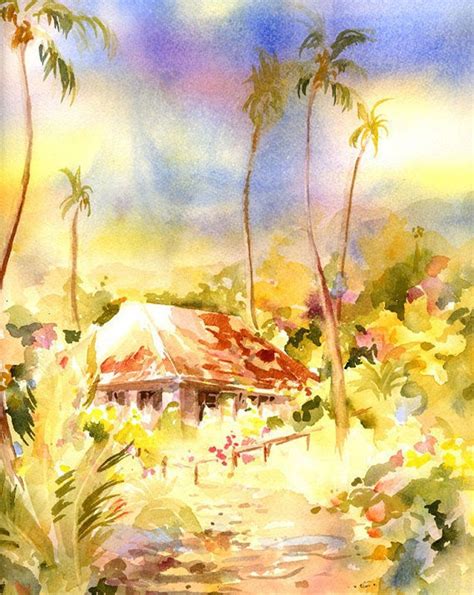 Maui Painting Hawaiian Art Beach House Art Watercolor Print By