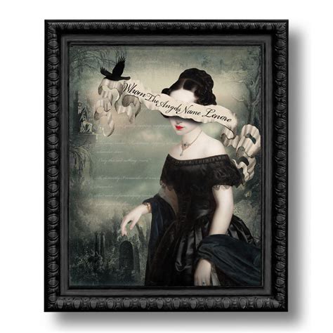Lenore The Raven Edgar Allan Poe Print Digital Art Surreal Etsy