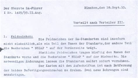 Von dietrich eckart, welches im jahre 1919 im zuge der mit dem versailler diktat dem deutschen reich und seinem volk beigefügten erniedrigung verfaßt wurde. SA Sturmfahne Sturm/Standarte 5/234 and 21/235 - Page 2