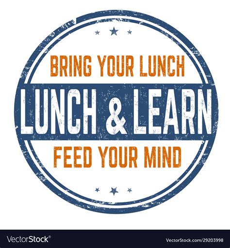 Lunch And Learn Sign Or Stamp Royalty Free Vector Image
