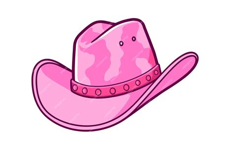 Premium Vector Vector Pink Cowboy Hat Cowgirl Barbie Style Isolated