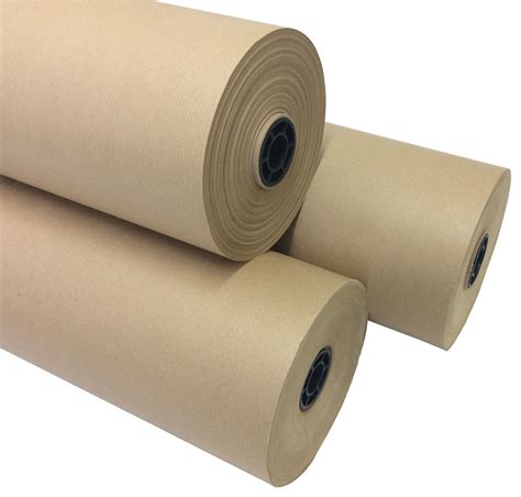 Pure Kraft Mg Ribbed Brown Wrapping Paper Roll Very Strong 90gsm Ebay
