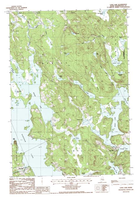 Long Lake Topographic Map 124000 Scale Maine
