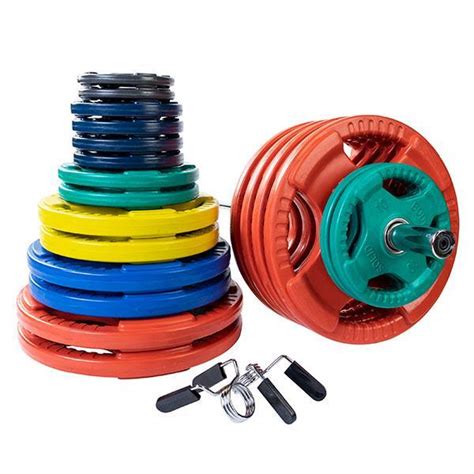 Body Solid 500 Lb Color Rubber Grip Olympic Weight Set The Fitness Store