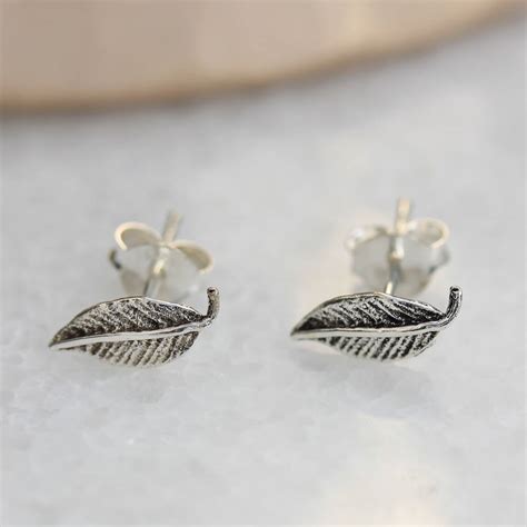 Sterling Silver Feather Earrings By Molly And Pearl