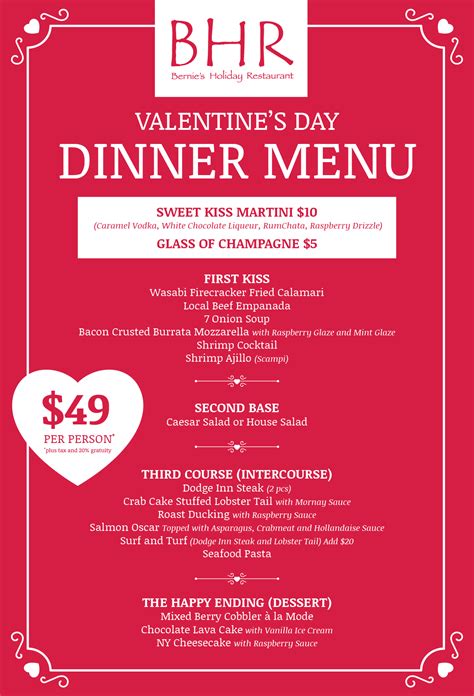 Stay in this valentine's day and spoil your sweetheart with an easy romantic dinner you'll both love. Valentine's Day Dinner 2017 | Bernies Holiday Restaurant