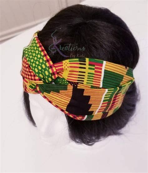 Kente African Turban Headband Juneteenth Satin Lined Ankara Etsy
