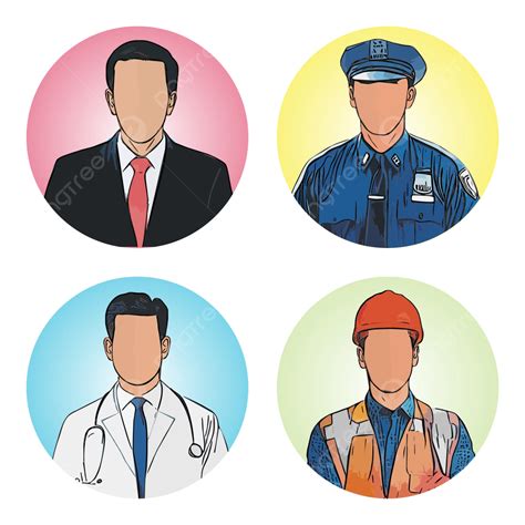 Various Professions Clipart Vector Professions Jobs Avatar Png And