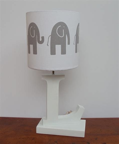 Small Handmade Elephant Drum Lamp Shade White With Grey Etsy