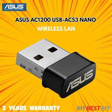 Asus Wireless Lan Ac1200 Usb Ac53 Nano