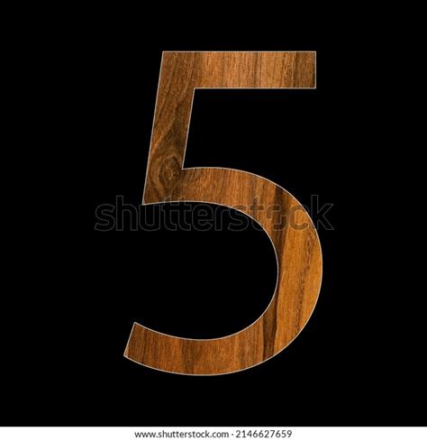 Number 5 Wood Texture Black Background Stock Photo 2146627659