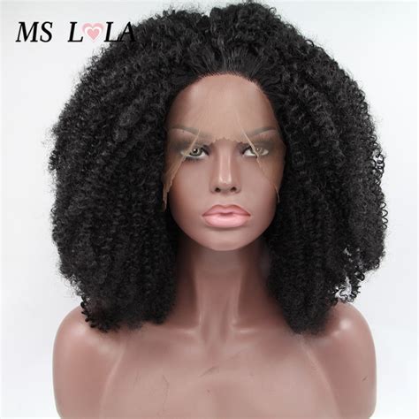 Fast Shipping Fiber Afro Kinky Curl Wig Kinky Curly Synthetic Lace Front Wig Long Fluffy Wigs