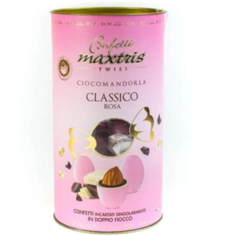 Confetti Maxtris Classic Italian Almond Dragee Pink Cylinder 100g