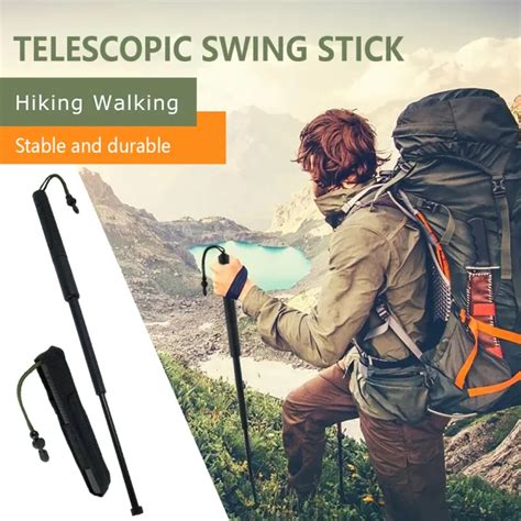 Telescopic Swing Stick Expandable Hiking Stick Foldable Trekking Poles