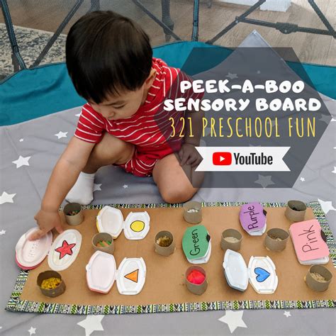 Peek A Boo Sensory Board For Toddlers Diy Baby Wipes Lids Activity