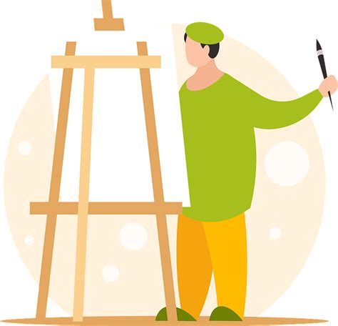 Artist Painting At An Art Easel Clipart Free Download Transparent Png