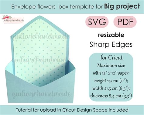 Envelope Template Box Svg Template Big Size Svg Files For Etsy