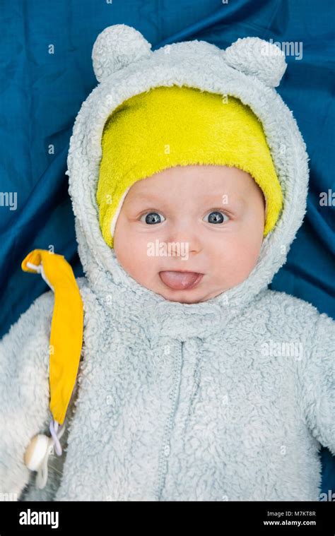 A 4 Month Old Baby Wearing A Cute Outfit Stock Photo Alamy