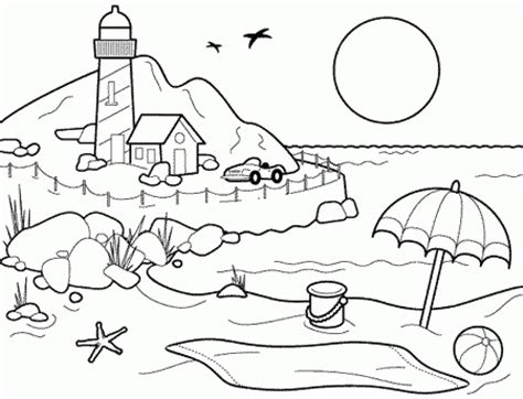 Beach Coloring Pages Printable Printable World Holiday
