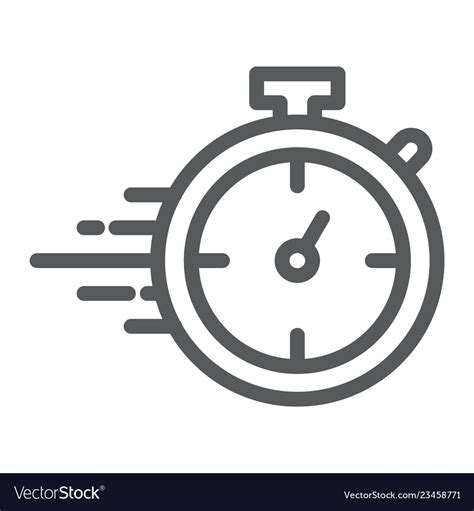 Stopwatch Line Icon Watch And Countdown Timer Vector Image