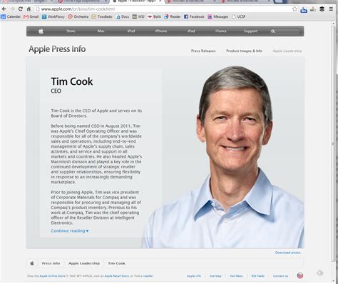 Apple Bio On Tim Cook I Like The Emphasis On The Person Board Of