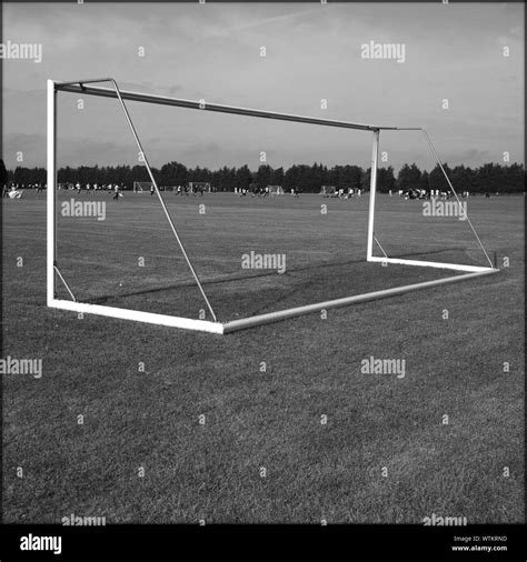 Goal Post On Soccer Field Stock Photo Alamy