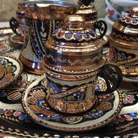 Turkish Coffee Set For Six Erzincan Style Grandbazaarshopping Com