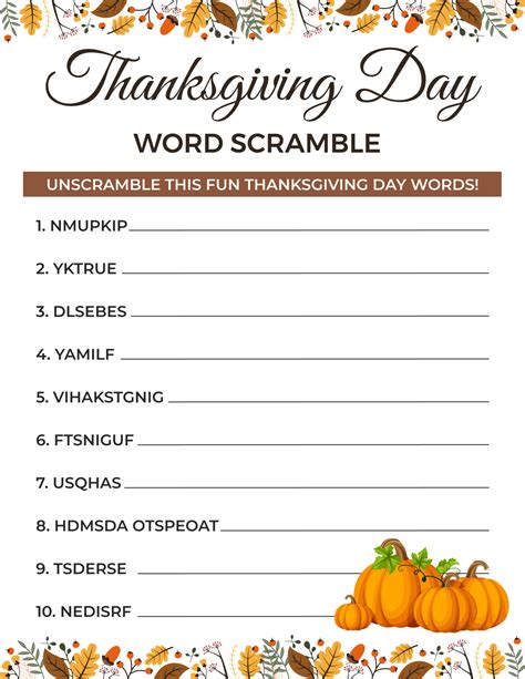 Thanksgiving Word Scramble Stylish Life For Moms