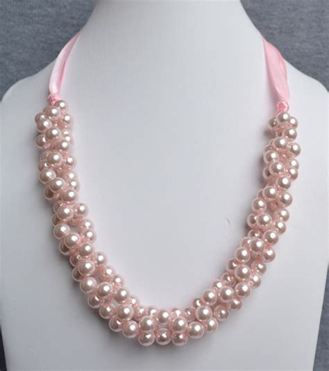 Light Pink Pearl Necklacepearl Necklacepink Pearl Etsy