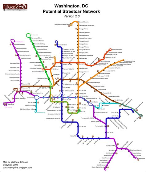 Washington Dc Streetcar Expansion Map Done By Matt Johnson Of Track