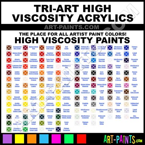 Https://tommynaija.com/paint Color/comparison Of Acrylic Paint Color Names By Manufacturer