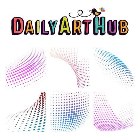 Colorful Halftone Dots Clip Art Set Daily Art Hub Graphics