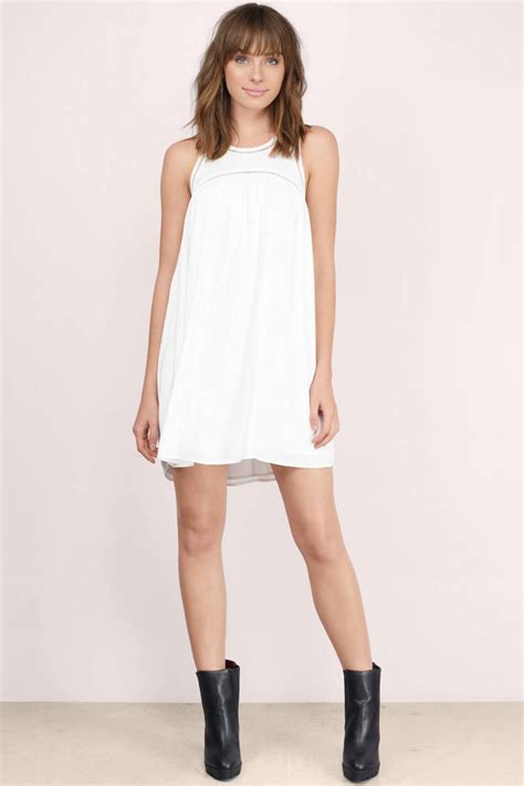 White Day Dress White Dress Babydoll Mini Dress Day Dress 13