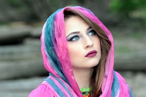 Free Images Girl Purple Model Color Clothing Pink Scarf