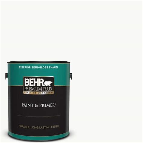Behr Premium Plus 1 Gal Ultra Pure White Semi Gloss Enamel Exterior