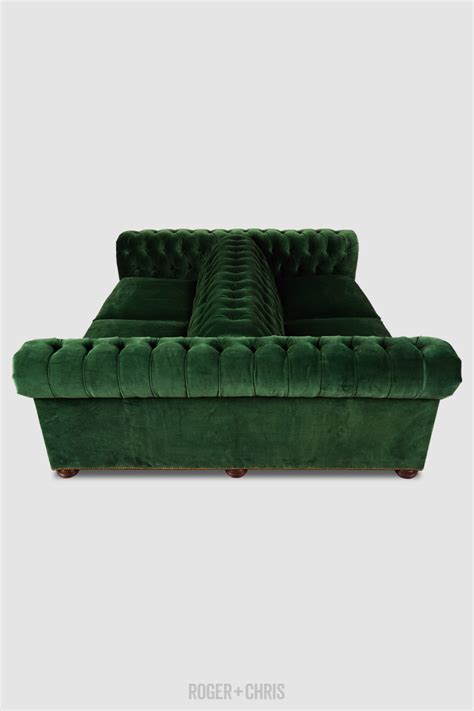 85 Dual Sided Chesterfield Sofa In Como Emerald Green Velvet Roger