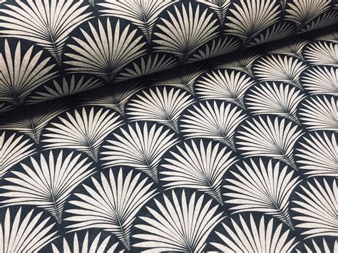Art Deco Geometric Damask Floral Fan Fabric Monochrome Etsy In 2021